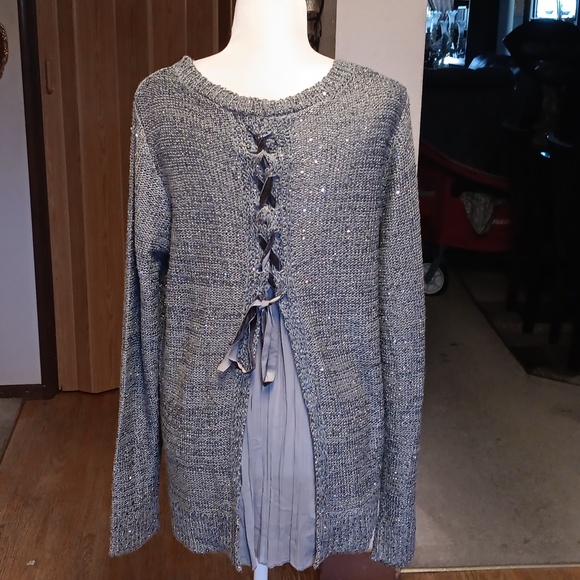 TIME AND TRU GREY SEQUENCE SWEATER - Picture 3 of 5